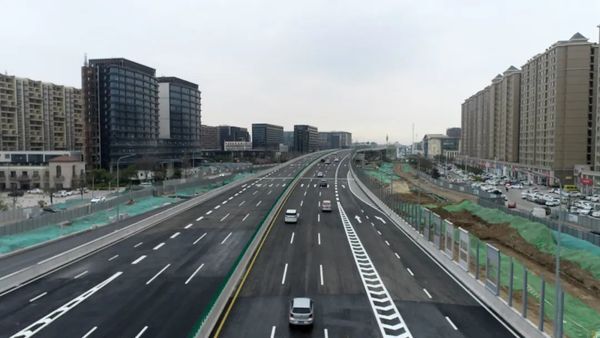 沂河路高架段主线第一段通车 沂河路高架段主线第一段通车