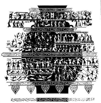 成都百花潭出土的战国宴乐水陆攻战纹铜壶